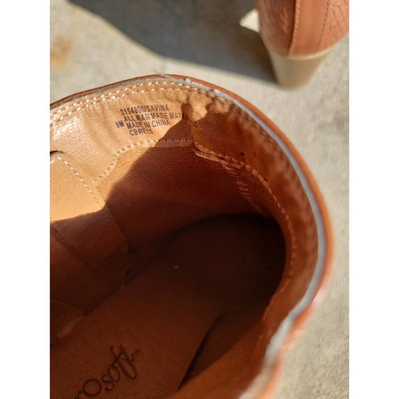 EuroSoft Cognac Ankle Booties Zippered Sz 8 - Picture 7 of 8